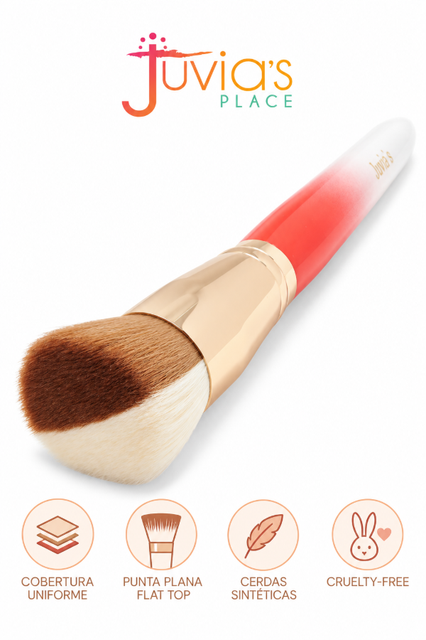 Producto - Juvias Place - I Am Magic Flat Top Foundation Brush Peach and White