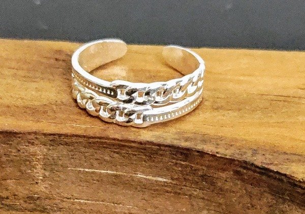 Producto - Anillo Doble Tira Mitad Cadena y Pelotitas Regulable