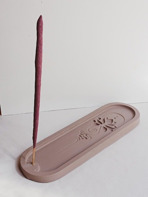 Producto - Porta sahumerios grande de yeso flor de loto - 1