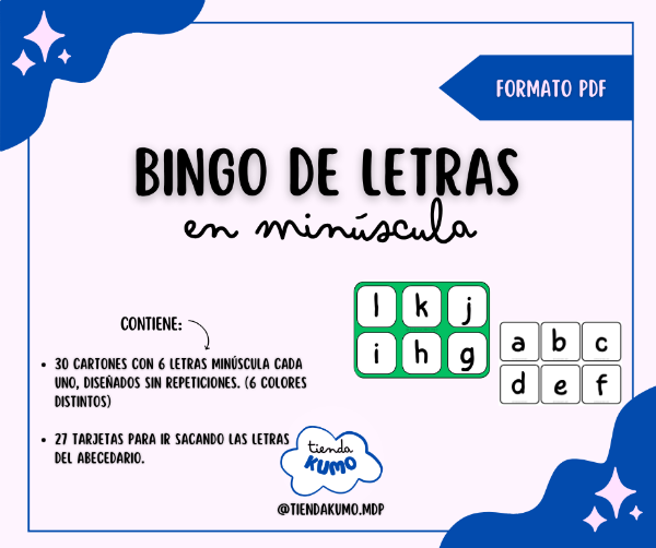 Producto - BINGO DE LETRAS EN MINÚSCULA- PDF