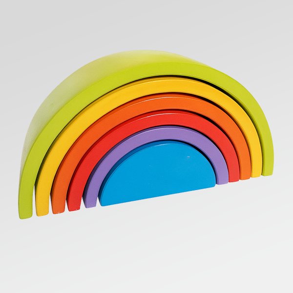 Producto - Arcoíris de madera 6 arcos fino PAMPA - 28 cm - Juguete Waldorf