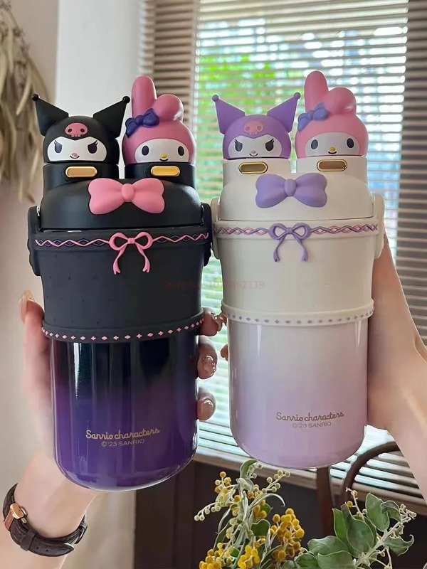 Producto - Botellas Kuromi y My Melody Sanrio con licencia (ingrese para elegir)550ml