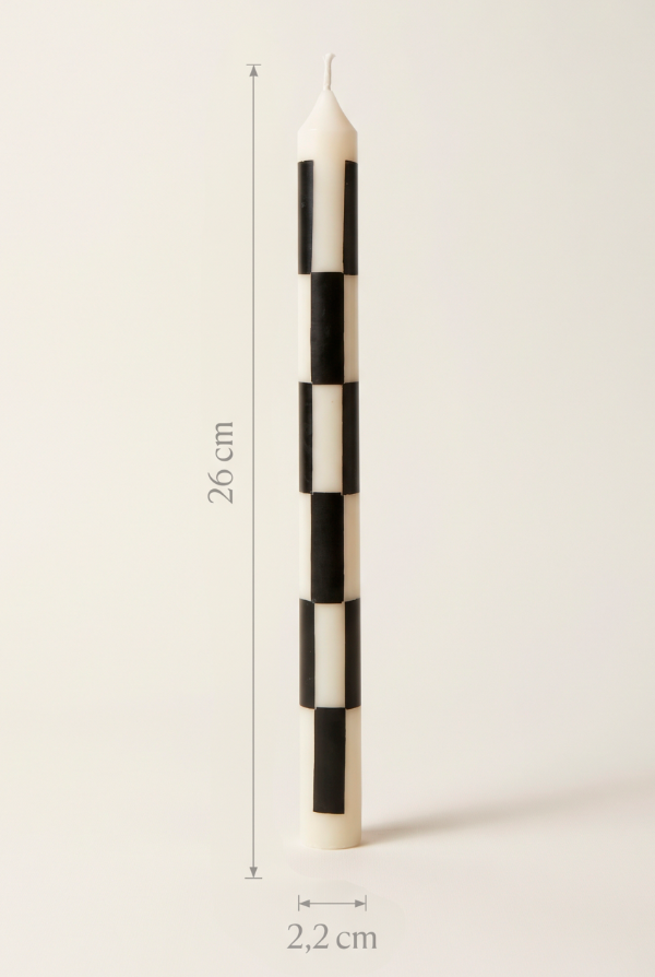Producto - Vela Checkered Negra 26 cm