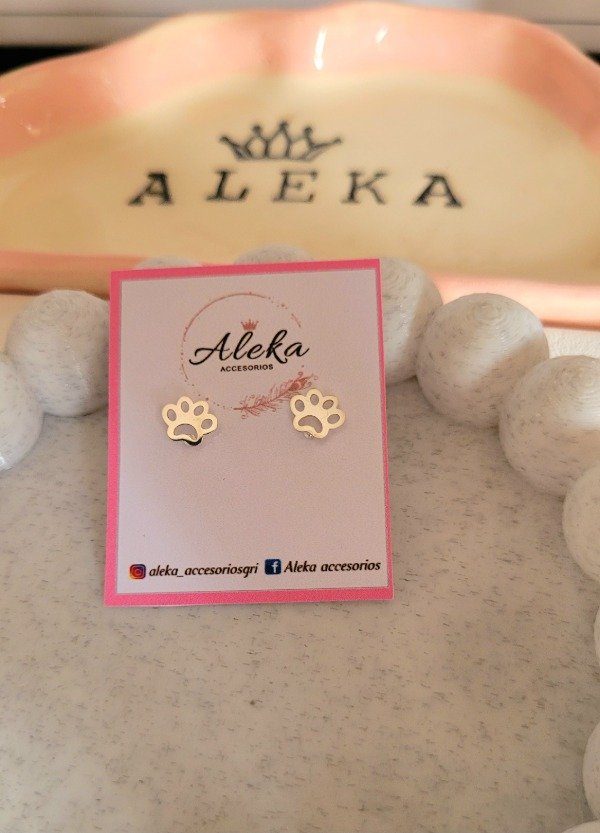 Producto - Aros huellas de acero blanco - 1