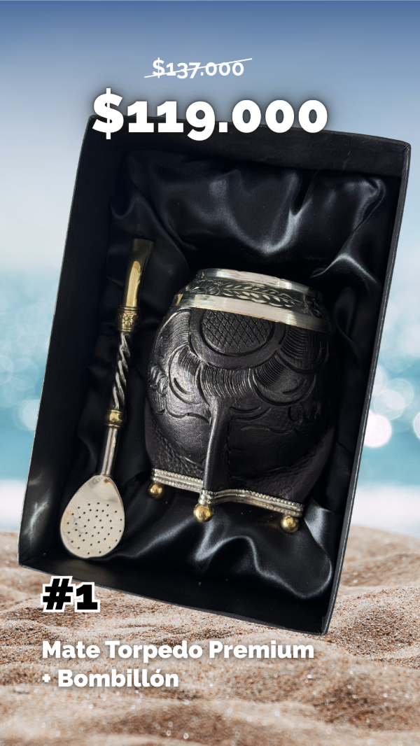 Producto - COMBO MATE TORPEDO PREMIUM + BOMBILLON ALPACA + CAJA DE PRESENTACIÓN