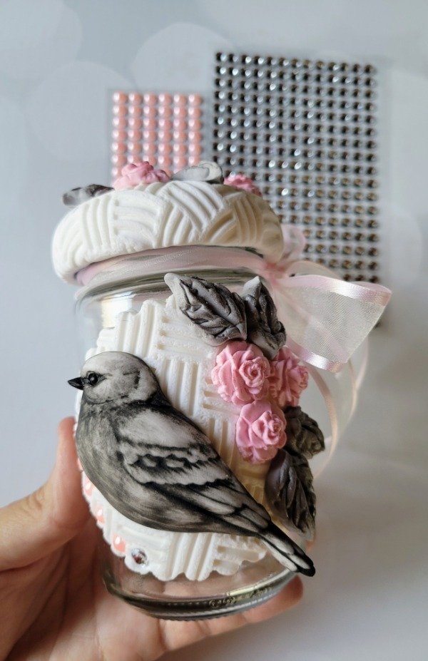 Producto - Frasco pajarito rosa