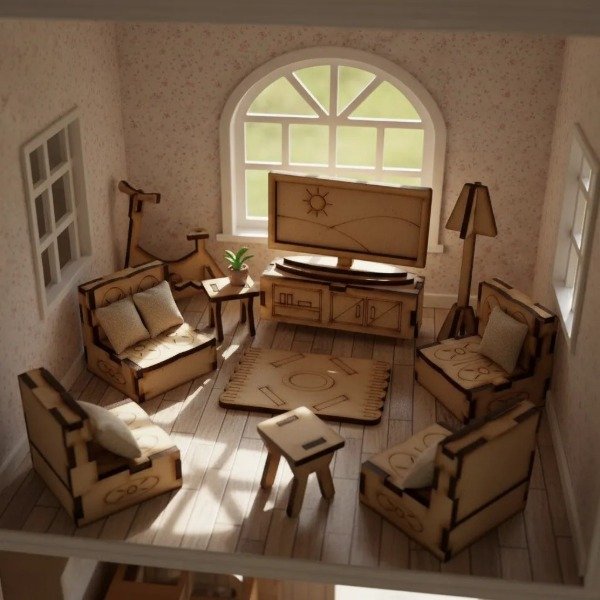 Producto - Mueblesitos En Fibrofacil Casita tamaño LOL