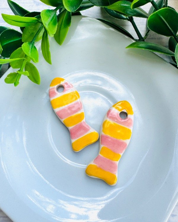 Producto - PECESITO TELMA CERAMICA ROSA AMARILLO