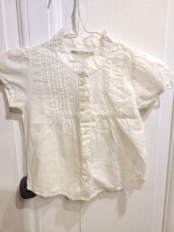 Producto - Camisa MIMO blanca con puntilla Talle 18/24 meses - PRECIO: 10X