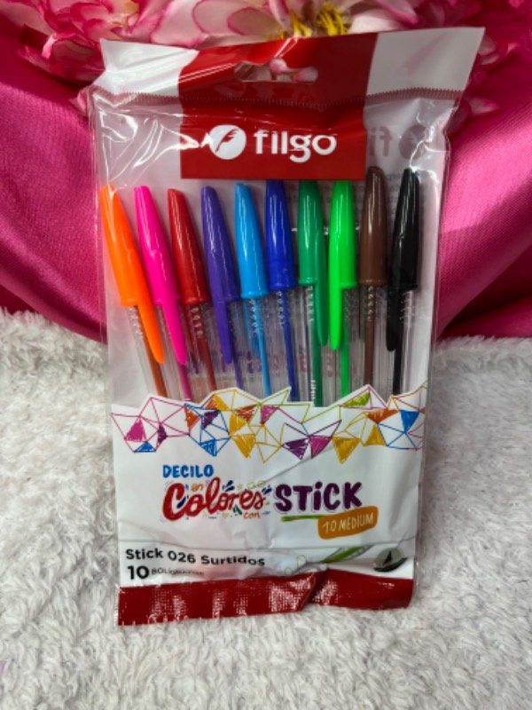 Producto - Paquete biromes x 10 colores filgo