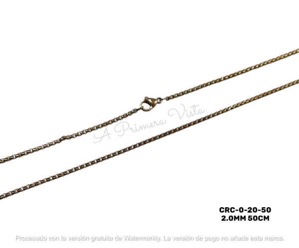 Producto - Cadena rolo cuadrada dorado