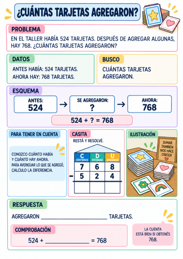Producto - Problemas con Casitas: Sumas y Restas de 3 Cifras, Familias del 500 al 900 - 12
