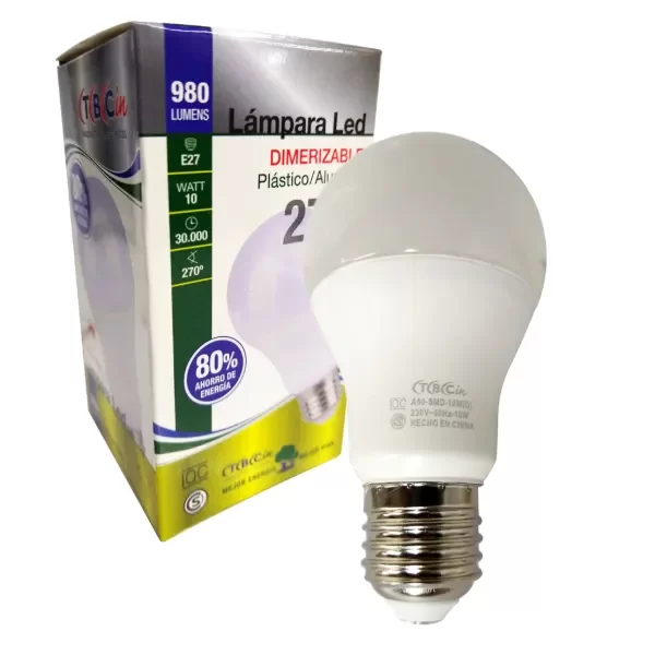 Producto - Lámpara Led E27 Bulbo 10W- TBCin ( Luz Dia)