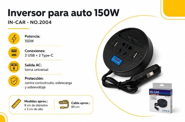 Producto - CARGADOR AUTO 1500W (ZAPATILLA) - 2