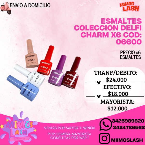 Producto - Esmaltes colección delfi charm x6