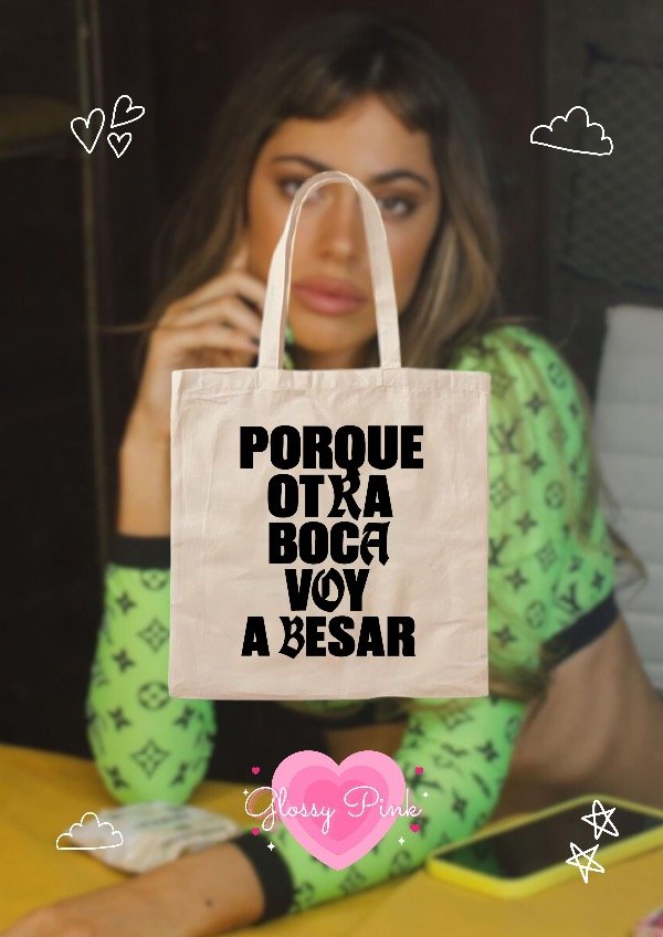 Producto - Tote Bag Porque Otra Boca Voy A Besar - VINILO TEXTIL