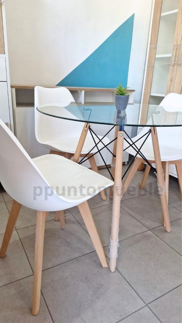 Producto - MESA CIRCULAR DE VIDRIO + TULIP