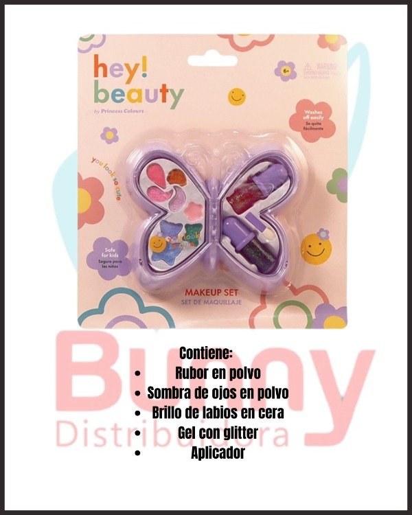 Producto - HEY! BEAUTY - SET DE MAQUILLAJE MARIPOSA EN BLISTER 7793665857272