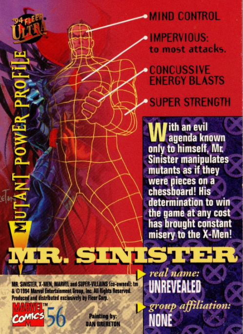 Producto - 1994 Fleer Ultra X-Men #56 - Mr. Sinister - 1