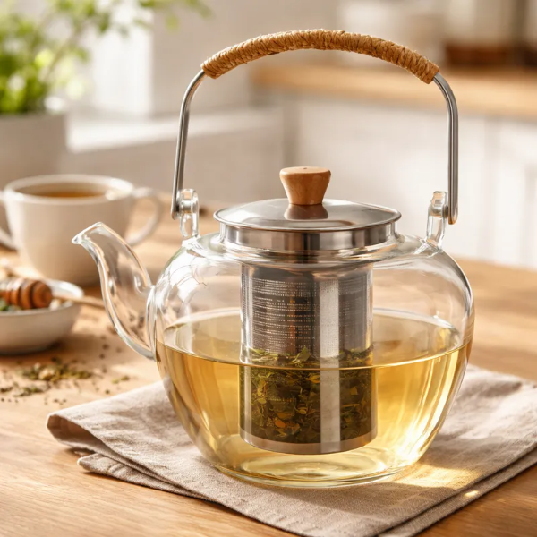 Producto - Tetera Cardiff 1,2 L Vidrio Borosilicato Infusor Removible