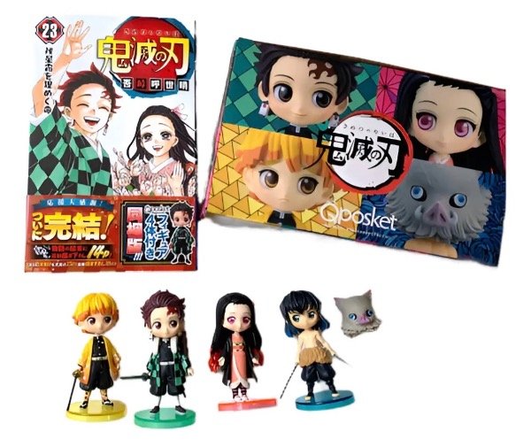 Producto - Manga Demon Slayer Kimetsu no Yaiba tomo 23 Japones EDICION ESPECIAL x4 figuras - 0