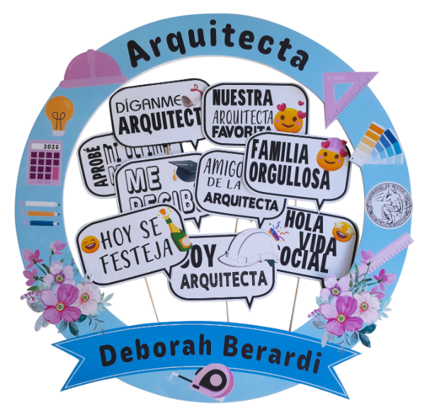 Producto - Marco Selfie Circular + 9 Cartelitos Props