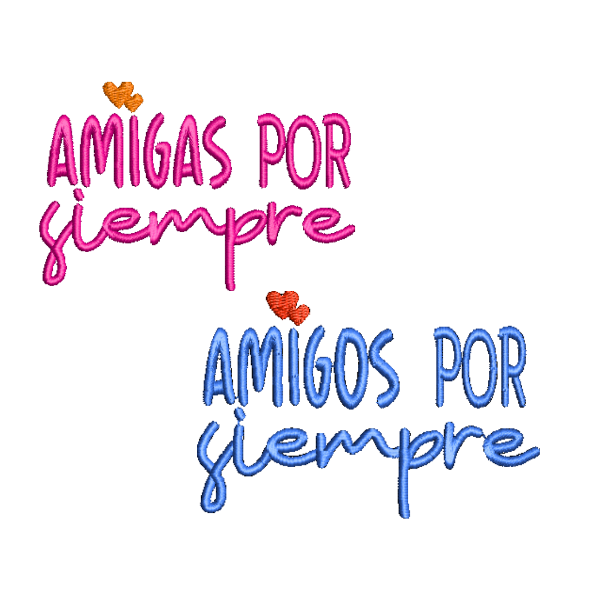 Producto - Frase dia del amigo.  x2 diseños amiga y amigo por siempre matriz