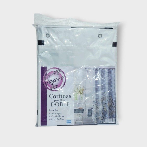 Producto - Cortina de Baño doble Tauro Blanco y Negro