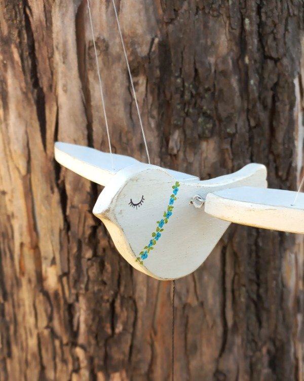 Producto - Ave soñadora pájaro móvil "Jazmín blanco"