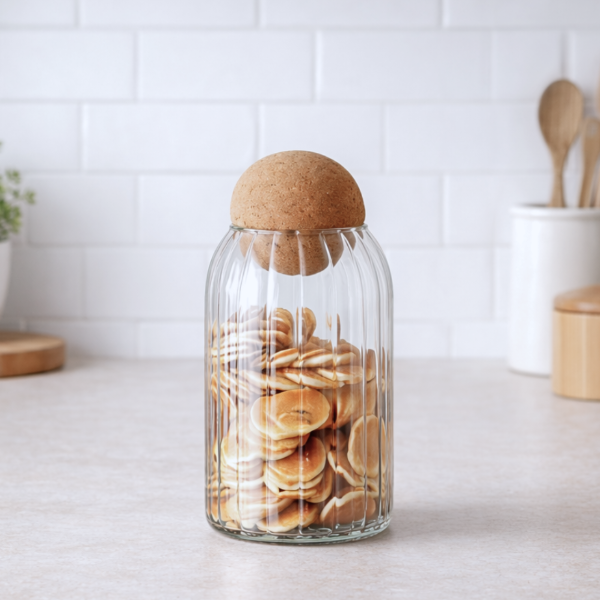 Producto - FRASCO ACANALADO TAPA CORCHO 15CM