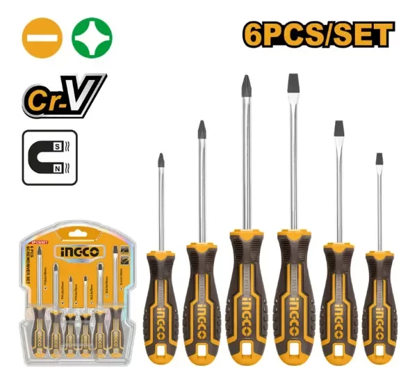 Producto - JUEGO DESTORNILLADORES INGCO X 6