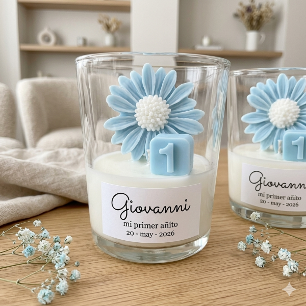 Producto - VELA VASO CON MARGARITA Y NUM - 0