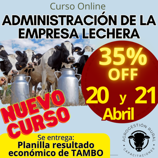 Producto - Curso Online: Administración de la empresa lechera (tambo)