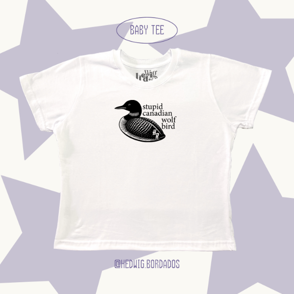 Baby tee stupid canadian wolf bird heated rivalry