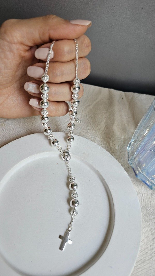 Producto - Denario bolitas combinadas 52 cm. Plata