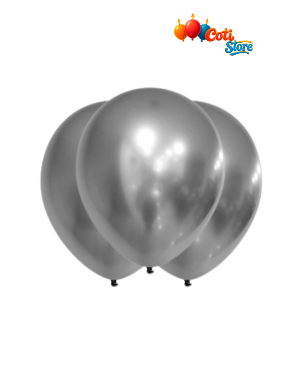 Producto - GLOBBY 12" CROMO PLATINO PLATEADO x 10 unidades
