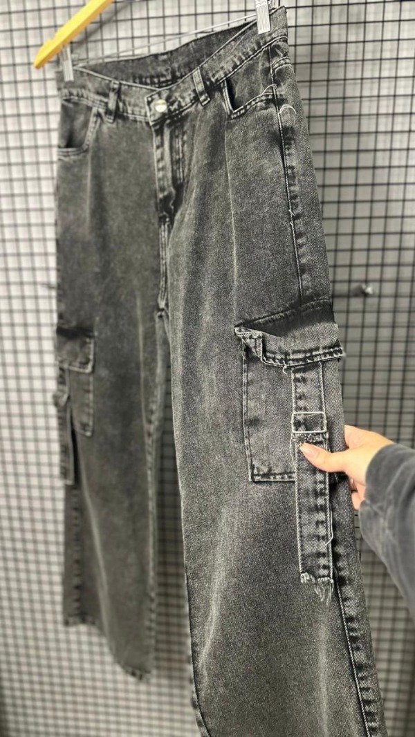 Producto - Jeans Cargo Wide Leg Black Stone