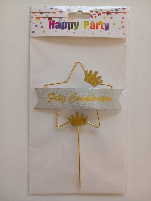 Producto - Cake Topper "FC" c/Luz Estrella c/Coronas