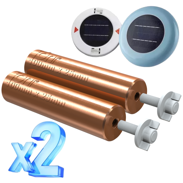 Producto - 2 X Anodo Barra Cobre Puro Repuesto Ionizador Solar 100mm X 25mm Ver Foto 2