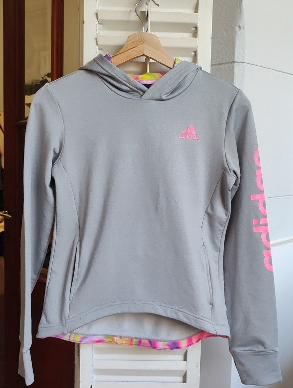 Producto - Buzo ADIDAS, gris combinado, talle 10/12