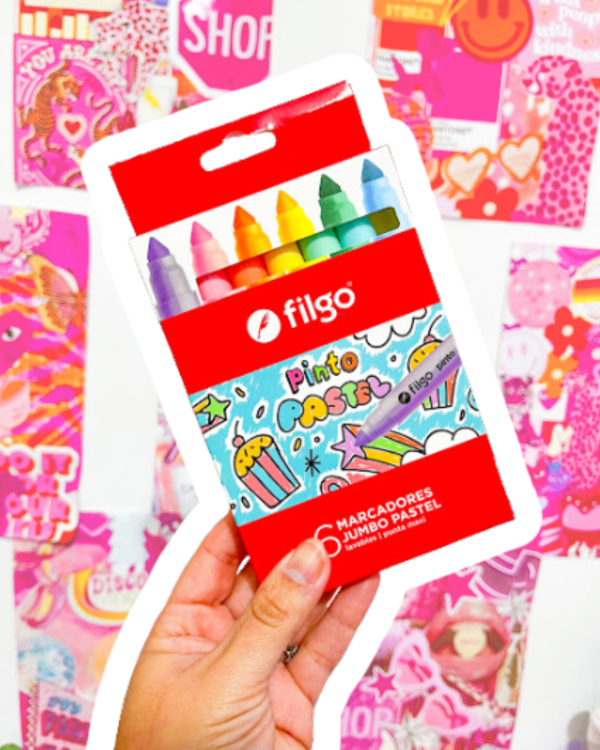 Producto - MARCADOR ESCOLAR FILGO PINTO JUMBO X 6 PASTEL