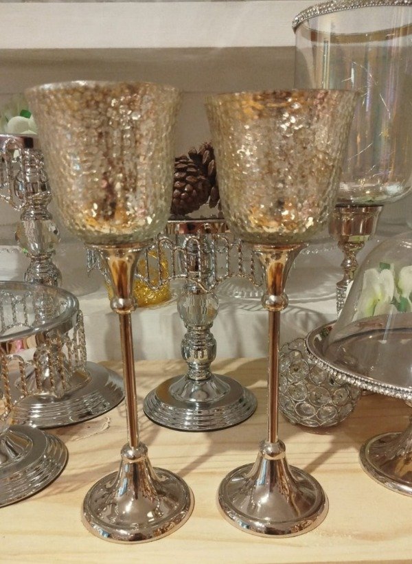 Producto - Par Candelabros  copa Vidrio