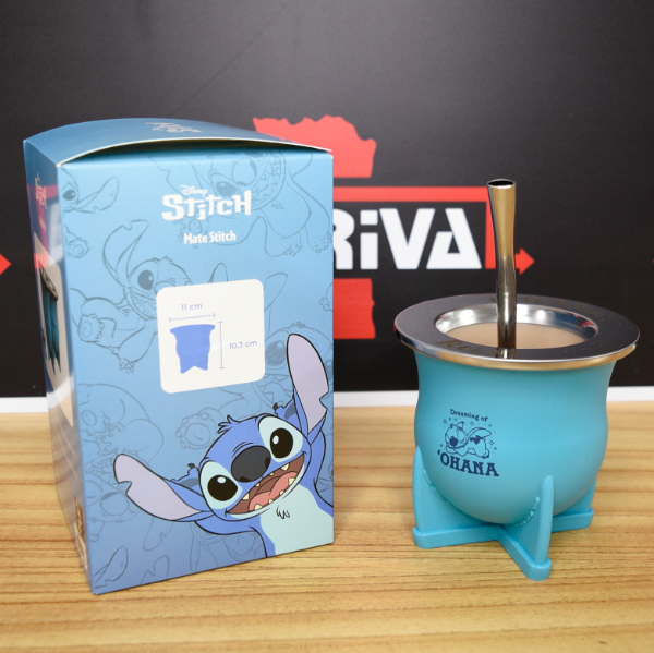 Producto - SET DE MATE RESINA Y BOMBILLA LILO Y STITCH BSMRLY