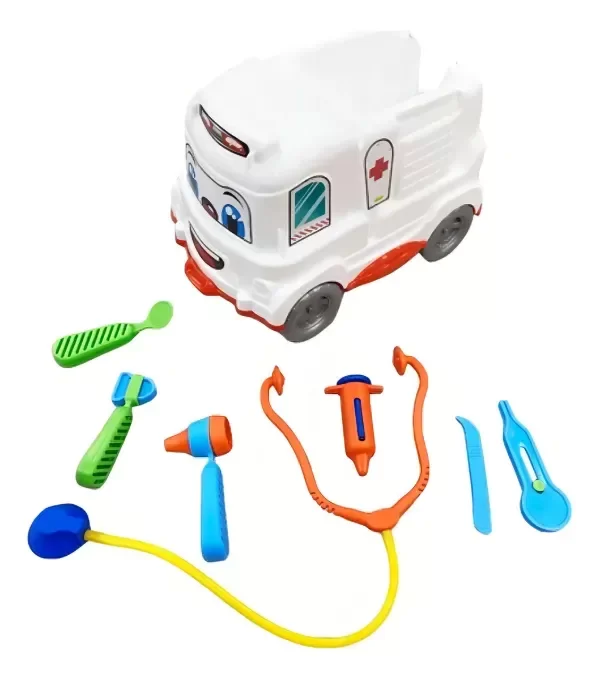 Producto - Camión Ambulancia Grande Arrastre Con Accesorios Primeros Auxilios Irv Toys