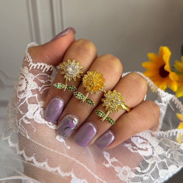 Producto - Anillo: Girasol Giratorio Cubic - 1