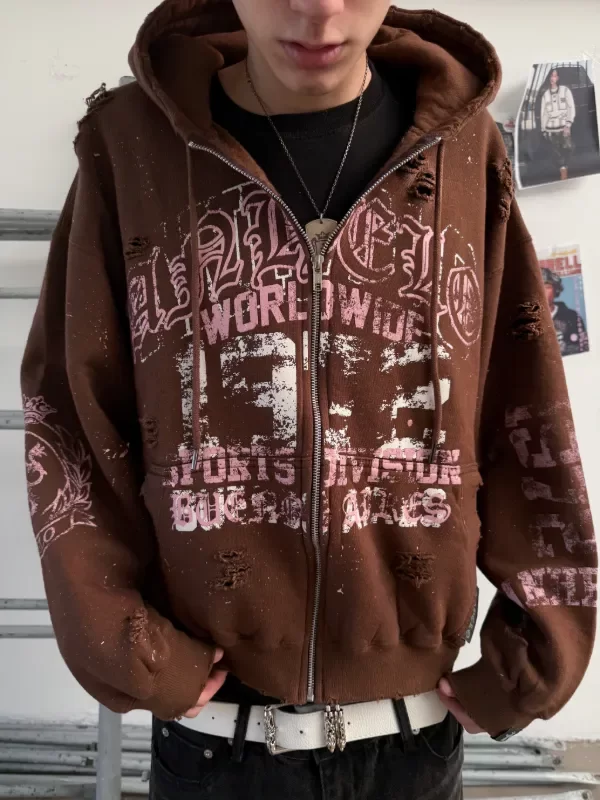 Producto - BURNED ZIP HOODIE MOCHA - 4