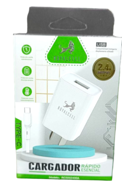 Producto - Cargador RoyalCell 2.4A Carga Rápida + Cable usb Tipo C