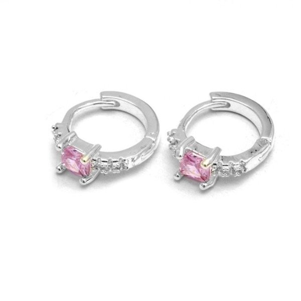 Producto - Argollas Cubic Rosa 1,5cm