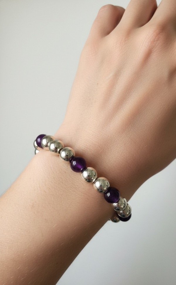 Producto - Pulsera pelotitas y amatista
