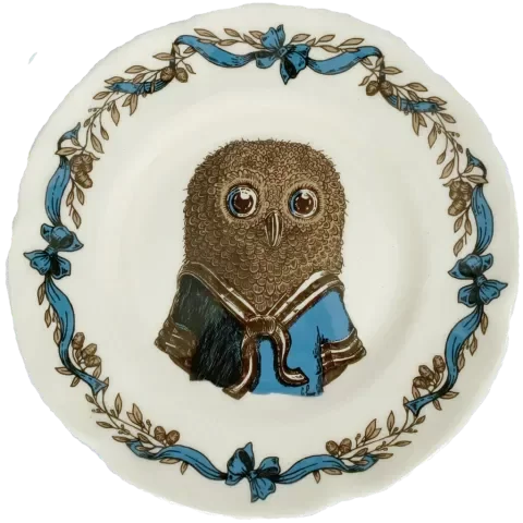Producto - PLATO DE POSTRE ILUSTRADO BUHO